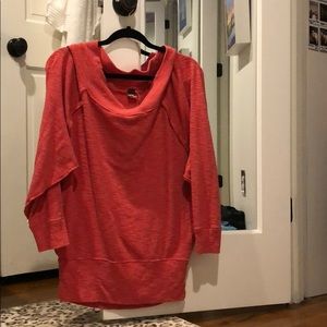 Coral free people sweater